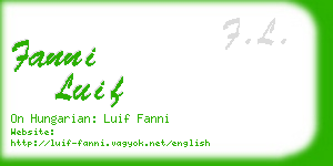 fanni luif business card